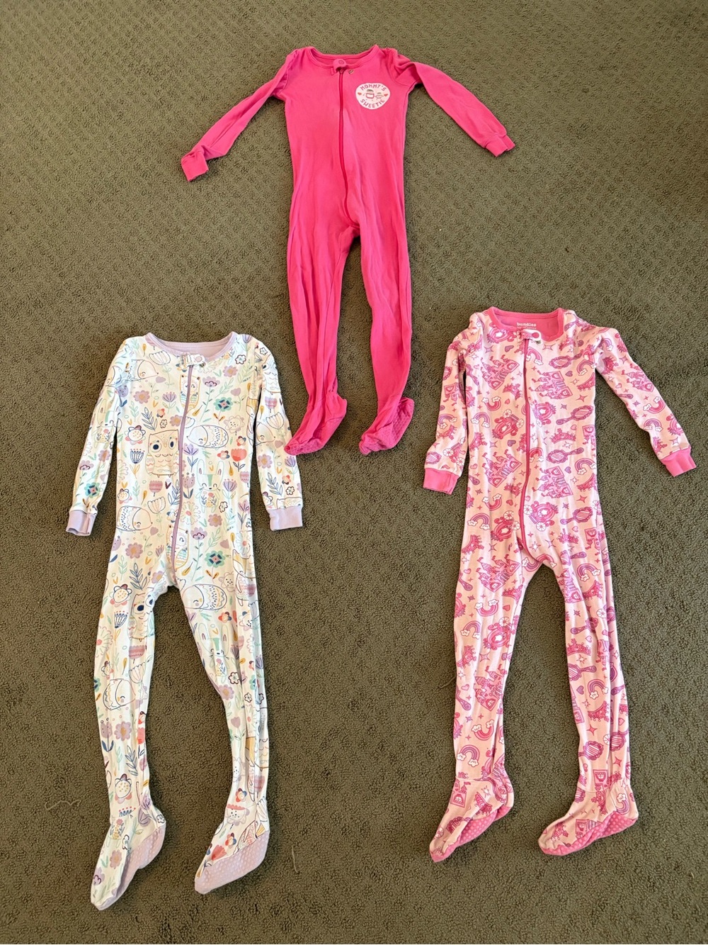 3-Pack of Toddler Girls’ Onesie Pajamas - Size 3T
